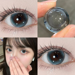 YICKYUE    1 Pair Yearly Korean Lenses Popular Color Contact Lenses With Prescription Myopia Lenses  Halloween Lenses Cosplay Blue