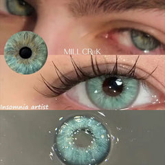 YICKYUE  -  1Pair Colored Contact Lenses with Prescription Myopia Blue Lenses with Degree Gray Pupils Brown Lenses Fashion Yearly
