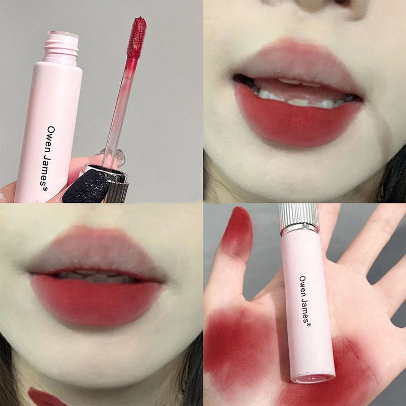 YICKYUE  -  6 Colors Nude Lip Gloss Waterproof Matte Liquid Lipstick Cute Pink Tube Matte Mousse Lip Gloss Velvet Lip Tint Make Up Cosmetics