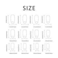 YICKYUE  24 PCs Short French Minimalist Glitter Nails with 1 Jelly Gel and 1 Nail File