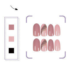 24pcs Reusable False Nails Press On Nails Coffin Fake Nails With Glue Full Cover Nail Tips Nail Styling Utensils Nail Supplies