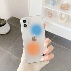 Gradient Sunset phone case for iphone x xr xsmax 11 12 mini pro max 7 8 plus se 2 silicone cartoon cute cover shell