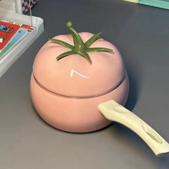 YICKYUE  -  Korean Style Instant Noodle Pot Tomato Shape Aluminum Milk Pan Non Stick Pan Cooker Cute Noodle Pot Baby Food Soup Pot Kitchen