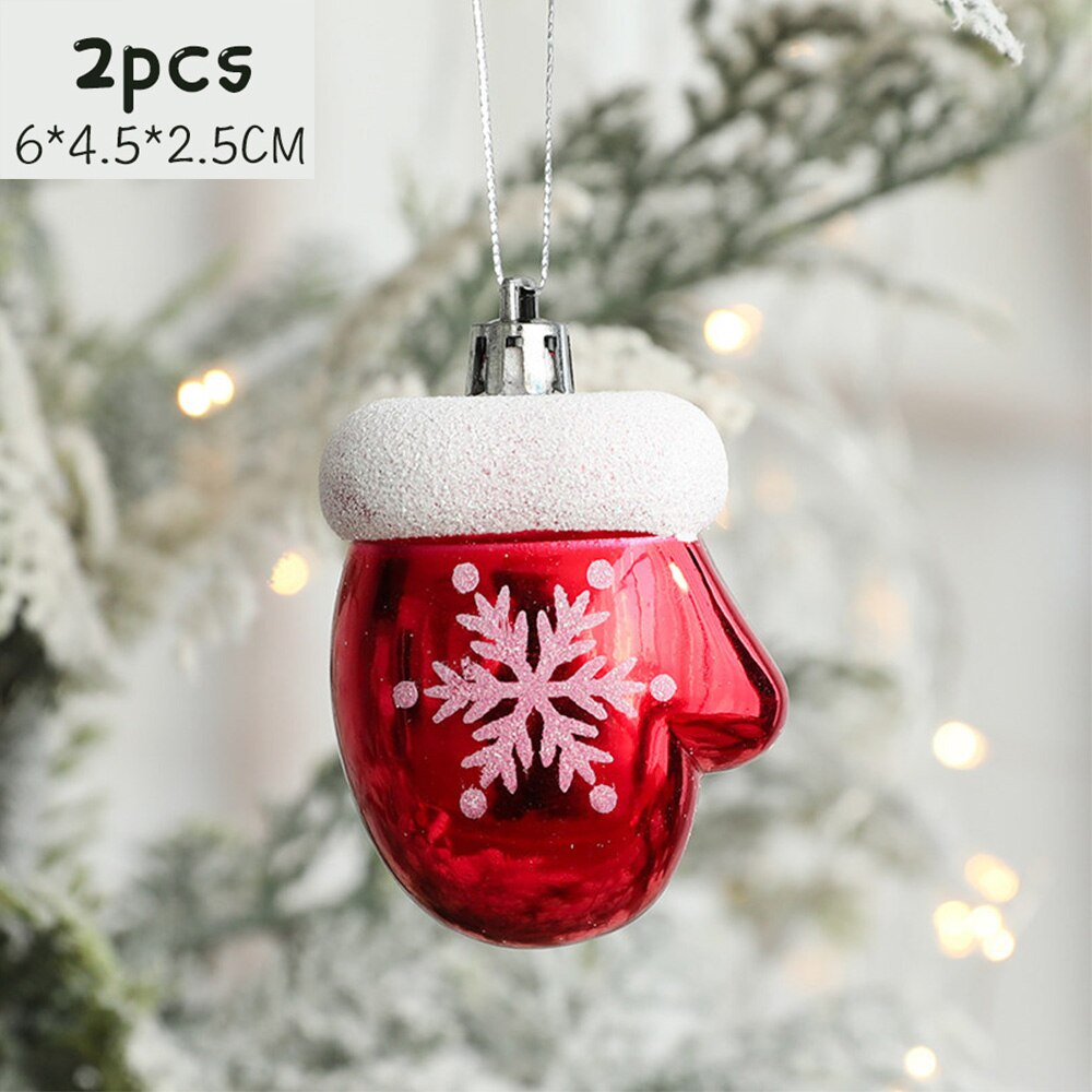 Yickyue 2pcs Christmas Tree Hanging Pendant Ornaments Merry Christmas Decorations For Home Happy New Year Kids Gift Xmas Navidad Noel