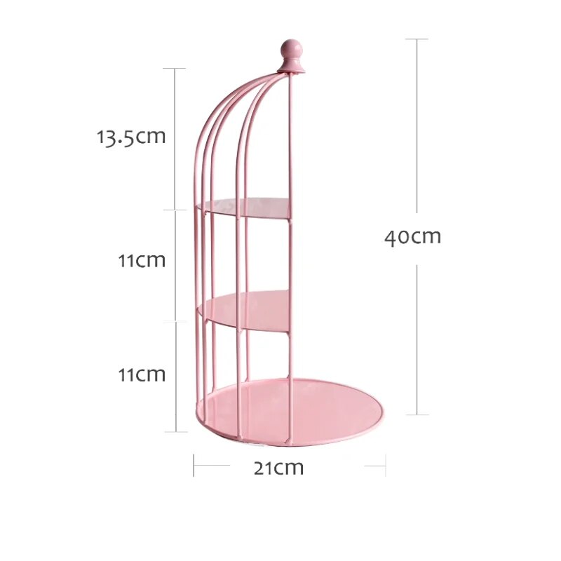 Yickyue Bird Cage Modeling Decorative Props Dessert Rack Pink Iron Art Cupcake Snack Rack Tea Break Pastry Wedding Dessert Display Table