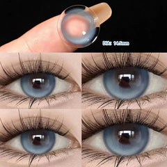 YICKYUE  -  2pcs Yearly Myopia Eyes Colored Lenses with Diopter Beautiful Pupil Natural Contact Lenses for Eyes Cosmetic Lens Free Shipping