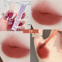 Kakashow Light Mist Matte Lip Glaze Velvet Moisturizing Easy To Color Non-stick Cup Nude Makeup Beginner Natural Lip Makeup