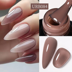 YICKYUE   -  7ml Dark Nude Rubber Base Gel Nail Polish Semi Permanent UV Gel LED Nail Art Varnish for Nails Manicure DIY Design
