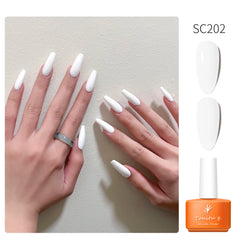 YICKYUE  -  7ml Semi Permanent Gel Nail Polish Black White Red Nude Nails Art Soak Off  UV LED Varnish Base Top Coat