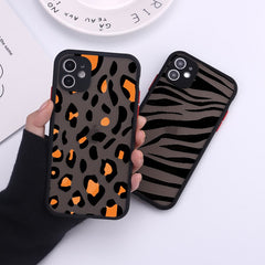 Leopard ins silicone couples Zebra pattern cute cover for iphone 11 12 mini pro max 7 8 plus x xr xs max se  shell funda