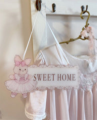 YICKYUE  -  Cute Cartoon Bunny Doorplate for Girl, House Decoration, Pink