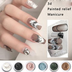 SKVP 6 Colors Drawing Gel Nail Art Plaster Effect 3D UV Gelpolish  Professional Nail Painting Sculpture Gel Varnish Gel Varnish