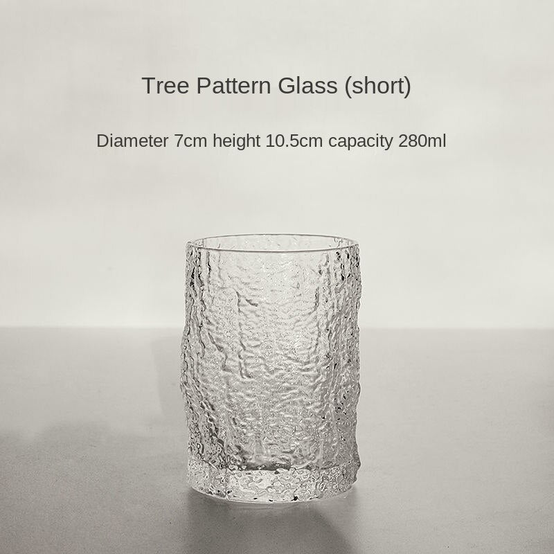 Japanese Bark Pattern Glass, Family Water Cup, Simple and Fresh, Lovely Girl, Milk Cup, Coffee Cup, Beer Cup