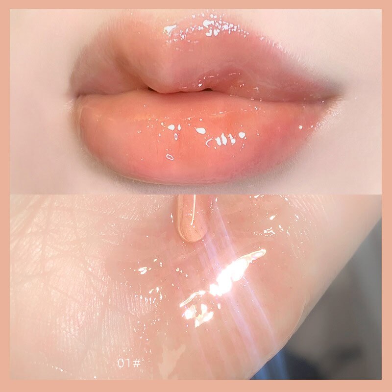 Yickyue Mirror Water Jelly Lip Gloss Lip Glaze Transparent Glass Lip Oil Waterproof Lasting Liquid Lipstick Lip Gloss Lips Cosmetics
