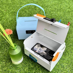 YICKYUE  -  Portable Password Piggy Bank Desktop Mini Change Storage Metal Code Box Boys and Girls Creative Birthday Gift Storage Supplies