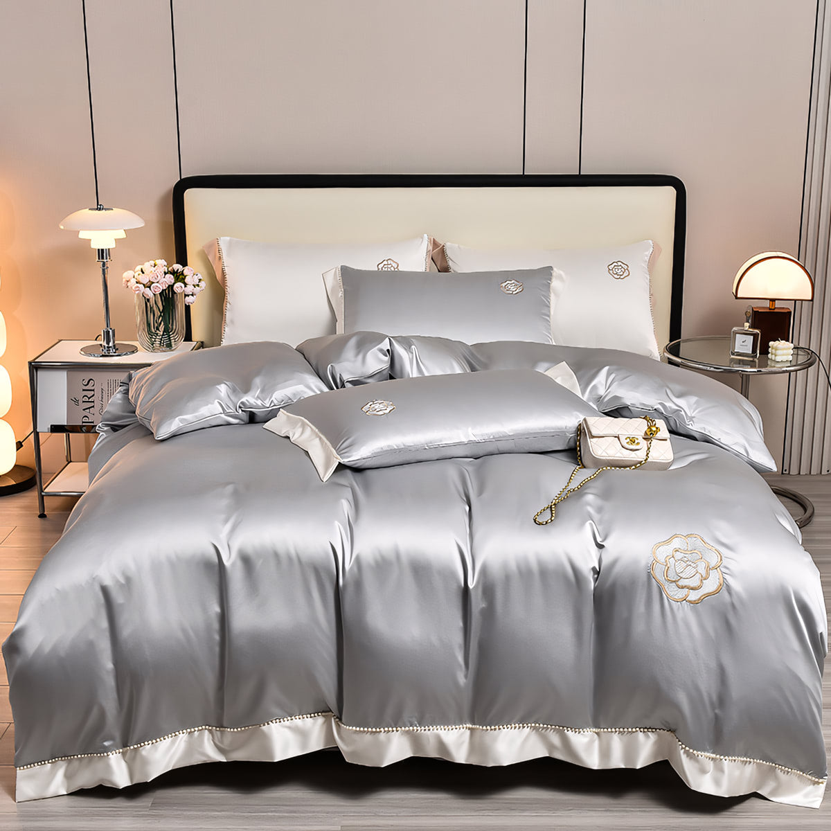 Yickyue - Modern 100S All Season Soft Bedding Sets with Flat Sheet Pillowcases