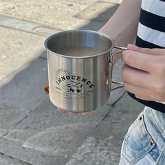 Ins Cute Original Stainless Steel Coffee Cup Creative Portable Water Tea  Beer Breakfast Travel Mugs Korean Cups Drinkware Gift