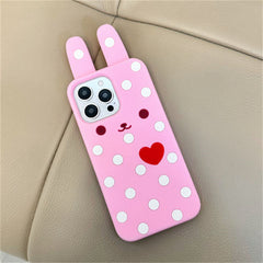 YICKYUE  -  Korean Cute Strawberry Polka Dot Soft Shell Phone Case INS Mobile Phone Case IPhone 11 12 13 14 16 17 Pro Max Mobile Phone Case