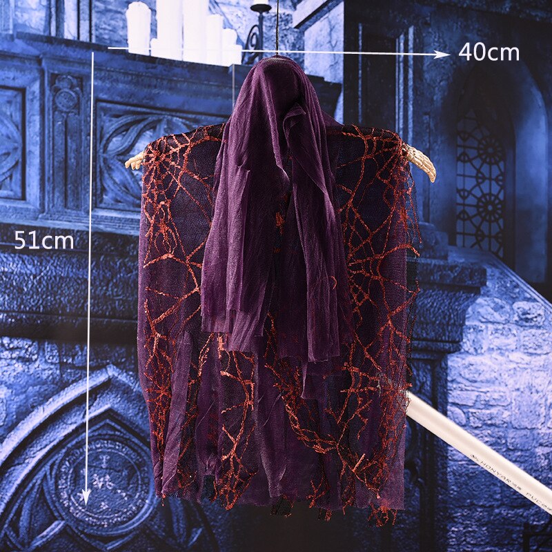 Halloween Decoration Horrifying Skull Hanged Party Decor Trick Props Voice Control Toys Skull Demon Glowing Sound Toy Home Decor