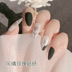 1PC 3D leopardo Nail Stickers Decals Butterfly Leopard Back Adhesive Sliders Wraps Colorful DIY Nail Art Extension Decoration