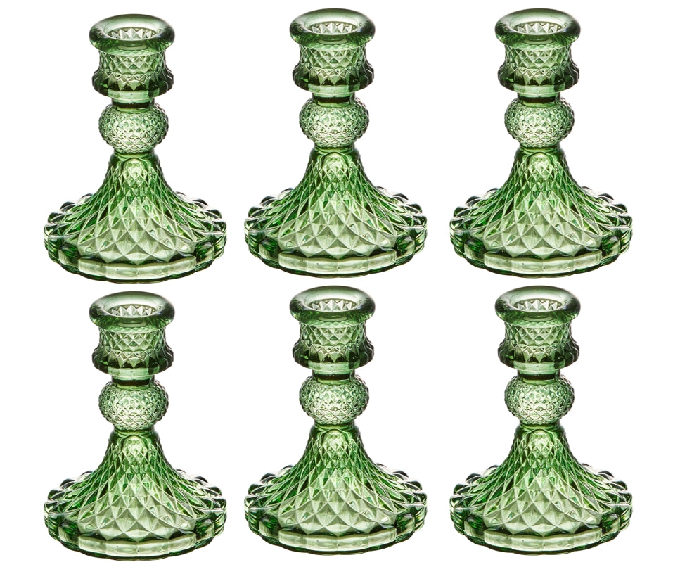 YICKYUE  -  6pc Crystal Decorative Candle Stand Centerpiece for Table Wedding Dinning Party Candle Holder Candlestick Holders Set Home decor