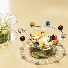 Creative Glass Crown Dish Table Plates Salad Bowls Transparent Ins Ice Cream Yogurt Pudding Dessert Cups Plates Dinnerware Gifts