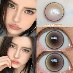 YICKYUE  -  Pink Contact Lenses Myopia Color Contact Lenses for Eye with Diopters Natural Grey Brown Eye Color Lenses Blue Lens 2PCS