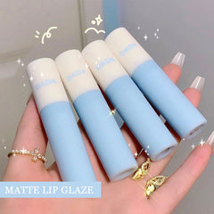 Lip Gloss 6 Colors Nude Matte Lip Glaze Lipstick Waterproof Long Lasting Nonstick Cup Red Lip Tint Velvet Lip Glaze Cosmetics