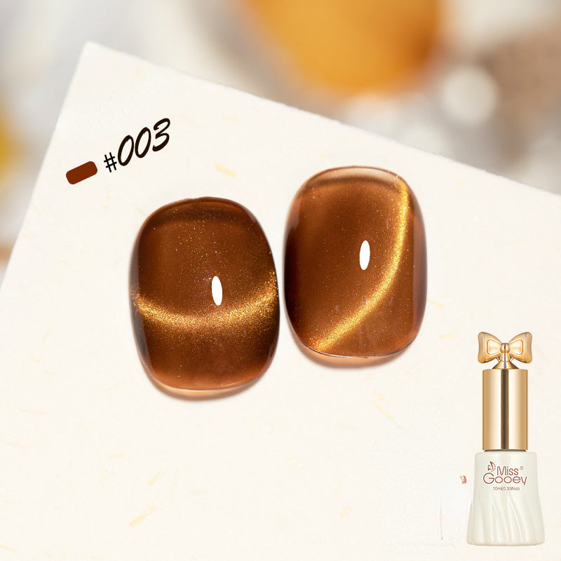YICKYUE  -  Amber Cat Eye Nail Oil Glue Popular Crystal Cat Eye Brown Nail Shop Special 10ml/ Bottle  Nail Supplies
