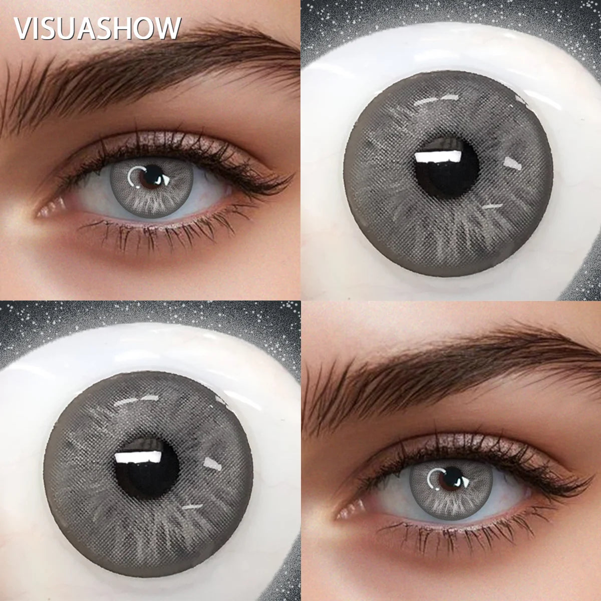 YICKYUE  Colored Contact Lenses | Gray & Hazel Lenses | Small Pupil Natural | 2Pcs Yearly Beauty Contacts for Summer & Autumn
