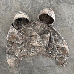 Hearujoy  90s Streetwear Y2K Retro Hoodie Men Printed Camouflage Pattern Pullover Sweatshirts High Street Hip Hop Streetwear Oversized Unisex Camo Hoodie