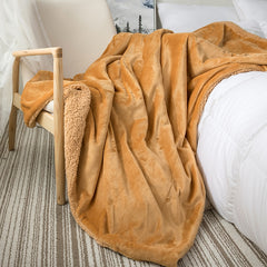 Yickyue Thick Warm Winter Blankets Coral Fleece Bedspread Blanket Cover Noridc Solid Throw Blanket for Sofa Double Bed Large Blanket