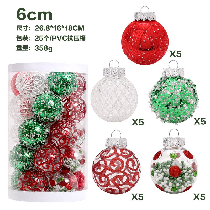 Yickyue Christmas Decorations Boutique Pet Painted Christmas Ball Set Christmas Tree Ornament Ball