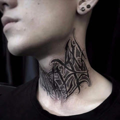 4PCS Black Flower Fake Tattoo Stickers For Men Neck  Body Arm Art Water Transfer Temporary Tattos Waterproof Tatoo