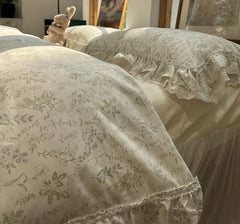 YICKYUE  -  Fresh fashion french floral bedding set,twin full queen fairyfair lace cotton home textile bedspread pillow case duvet cover