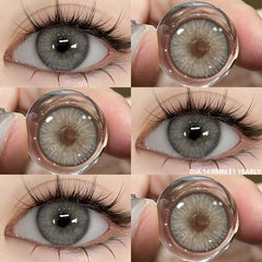 YICKYUE  -  1Pair Fashion Color Contact Lenses With Prescription Myopia Lenses Green Lenses Blue Eye Lens Yearly Use Eye Contacts