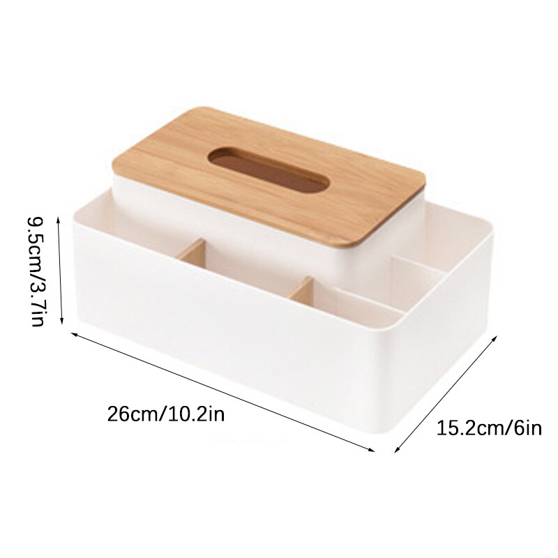 Wood Tissue Box Multifunction Storage Box Desktop Organizer for TV Remote Control Phone Holder Cosmetic Container Napkin Holder