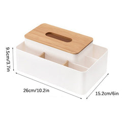 Wood Tissue Box Multifunction Storage Box Desktop Organizer for TV Remote Control Phone Holder Cosmetic Container Napkin Holder