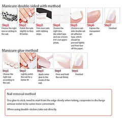 24PCS false nails with designs Crystal cat's eye drill lengthening bride Manicure patch removable False nails TN