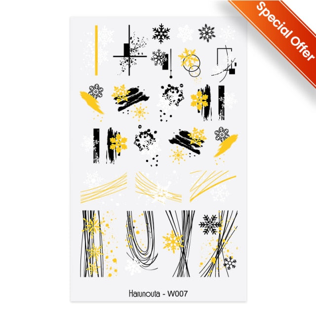 Gold Christmas Snowflake 3D Nail Stickers Sparkly iridescent Silver Xmas Tree Elk Deer Transfer Sliders Winter Nails Accessories