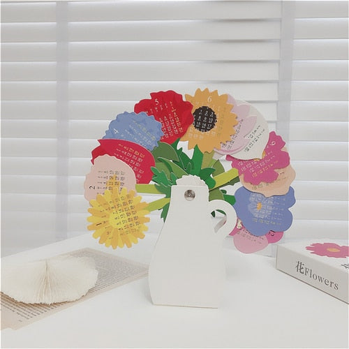 * Mushrooms 9527 *Korea Creative Flower Calendar 2022 Year of The Tiger Calendar Vase Shape Decorative Gifts Ornaments Paper