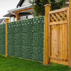 YICKYUE  Artificial Ivy Flower Privacy Fence Screen, Green Background Wall Indoor and Outdoor Garden Fence Decoration