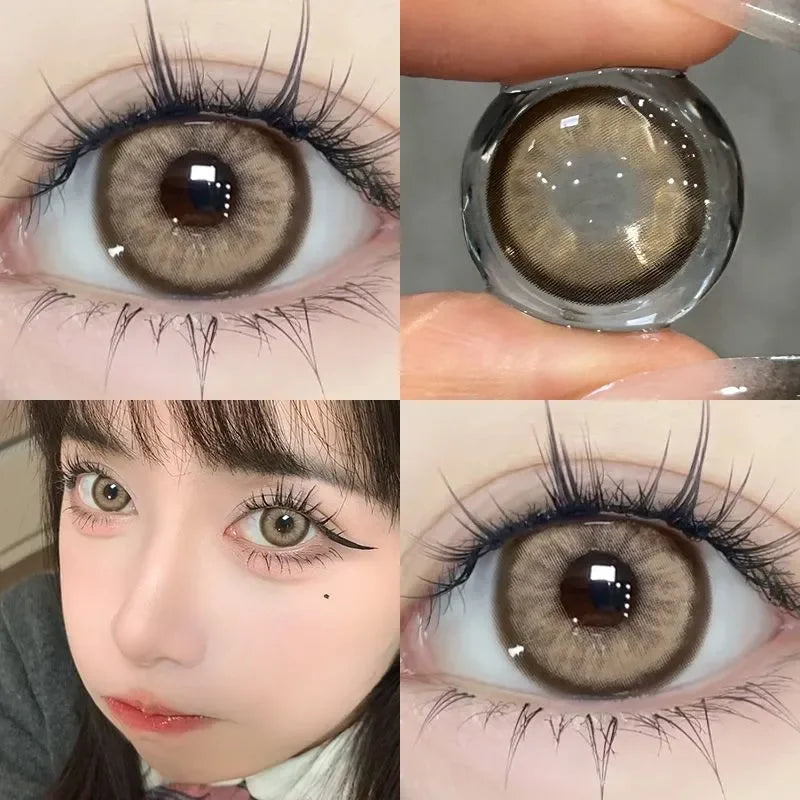YICKYUE  Myopia Contact Lenses for Eyes Color Prescription Korean Pupils Parkas Makeup Accessories 2pcs Beauty Contact Lenses Year