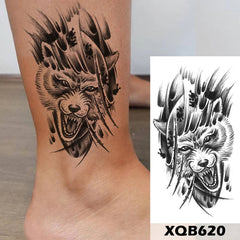 YICKYUE  -  Long Lasting Wolf Totem Black Waterproof Temporary Tattoo Body Art Arm Sticker for Women Men and Girl