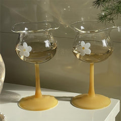YICKYUE  -  Creative Transparent Glass Goblet, High Borosilicate Glass, Cute Fun Decoration, Simple Flower Glasses