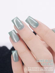 YICKYUE  -  1PC lake blue cat Eye gel nail polish, UV LED curing, long-acting fast drying nail art gel