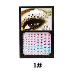 Yickyue 9 Colors Tattoo Sticker Glitter Diamond Makeup Eyeliner Eyeshadow Face Rhinestone Sticker Jewelry Eyes Makeup Crystal Stickers