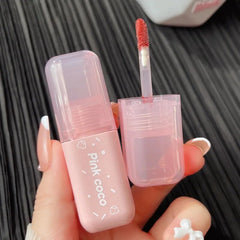 Yickyue 1PC Cute Donut Mirror Lip Glaze Gloss Moisturizing Sexy Red Lip Tint Lipstick Lasting Waterproof Nonstick Cup Lip Gloss Cosmetic