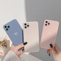 Yickyue 3 colors Line heart soft silicone Non-slip pink candy love phone case for iphone 13 pro max 12 mini 11 8 7 plus x xr xsmax cover