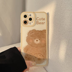 Big bear cute phone case for iphone 13 12 11 pro max 7 8 plus mini x xr xs max cartoon silicone soft shockproof cover shell